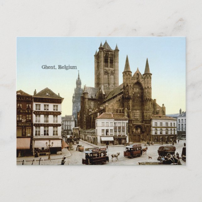 Bild av vintage: Gent, Belgien Vykort (Framsida)