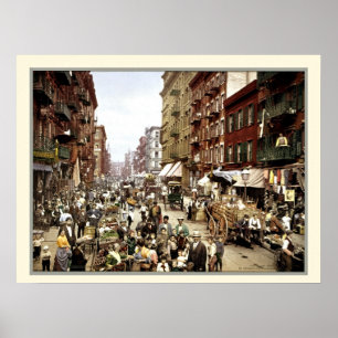 Bild av vintage Mulberry street New York färg Poster