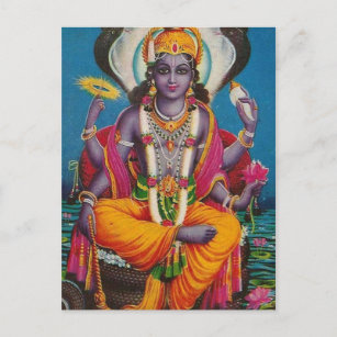 Bild av Vishnu, gud av harmoni och sanning Vykort