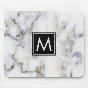 Bild av vit marble Stone Monogram Musmatta