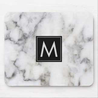 Bild av vit marble Stone Monogram Musmatta