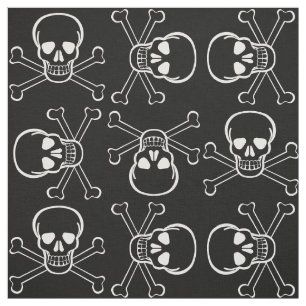 Bild av vit Skull och Crossbone, Mönster Tyg