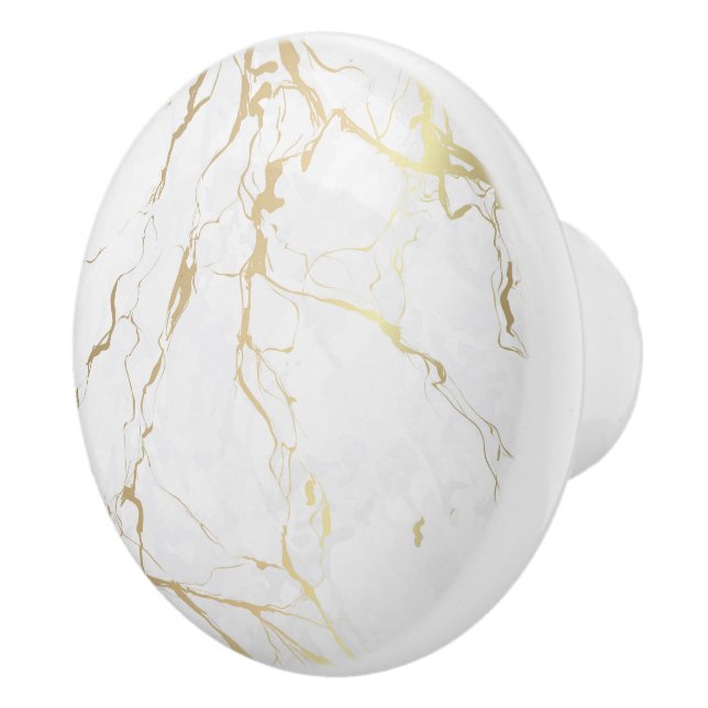 Bild av Vita och guld marble struktur Knopp (Höger)