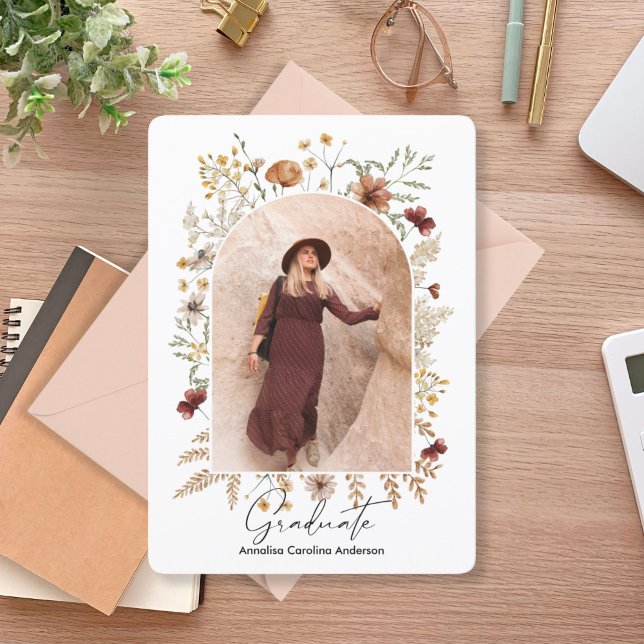 Bild Boho Blommigt Arch Student Inbjudningar (Skapare uppladdad)