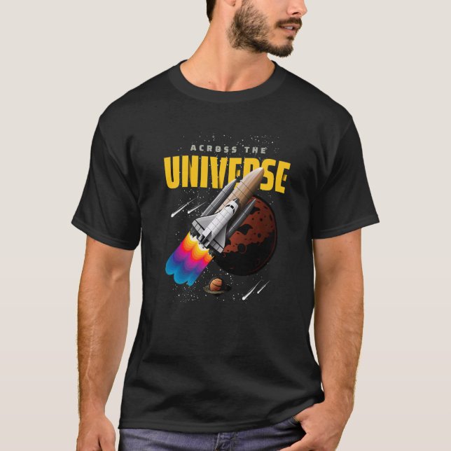 Bild D för coola Universe Space Shuttle T Shirt (Framsida)