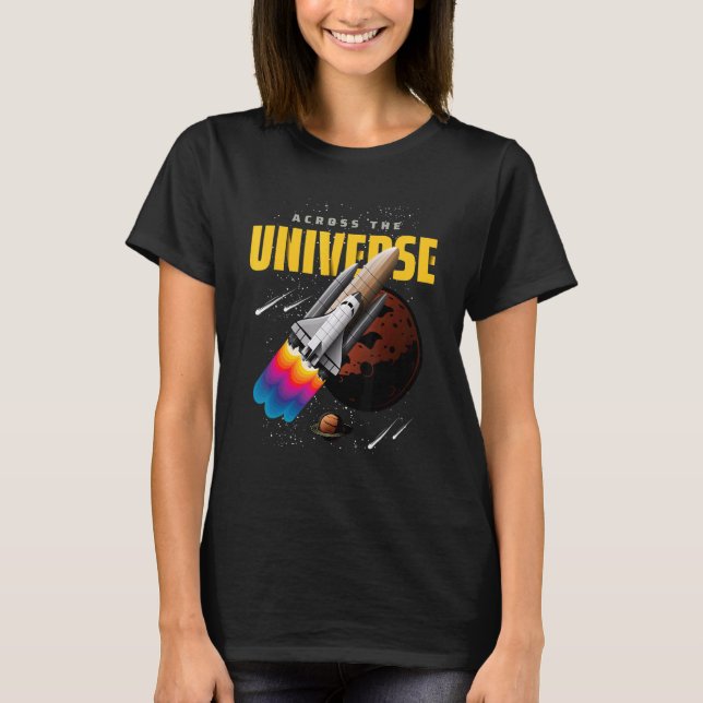 Bild D för coola Universe Space Shuttle T Shirt (Framsida)