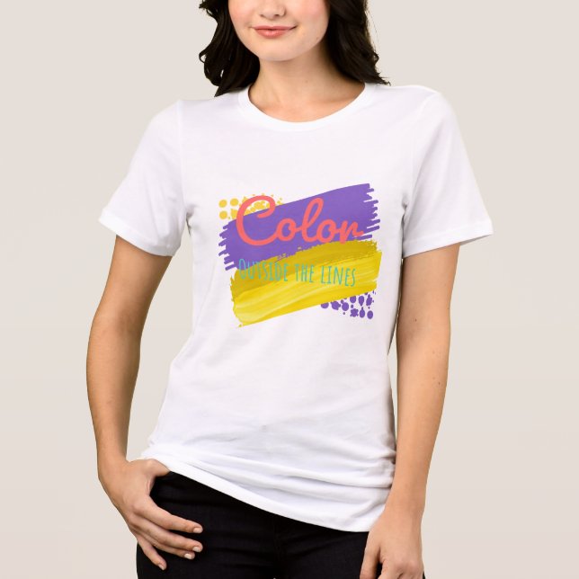 Bild "Färg utanför Linjer" - inspirationell T Shirt (Framsida)