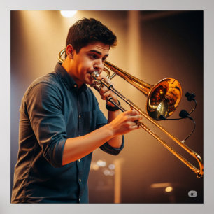 Bild för aktiv Trombone Player-spelare Poster