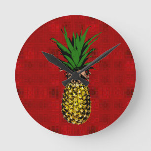 Bild för ananas-tidningspapper rund klocka