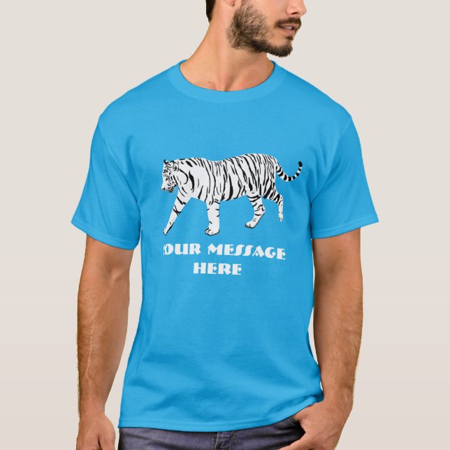 Bild för Anpassningsbar av meddelande om vit tiger T Shirt (Framsida)