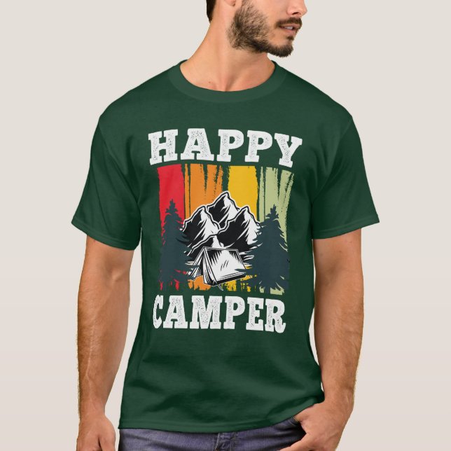 Bild för att dölja Coolan lycklig Camper Funny Cam T Shirt (Framsida)