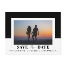 Bild för Black färg block bröllop spara datum