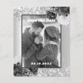 Bild för blommigten Silver Spara datum bröllop