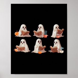 Bild för Cute Spöken Reading Bokar Happy halloween Poster
