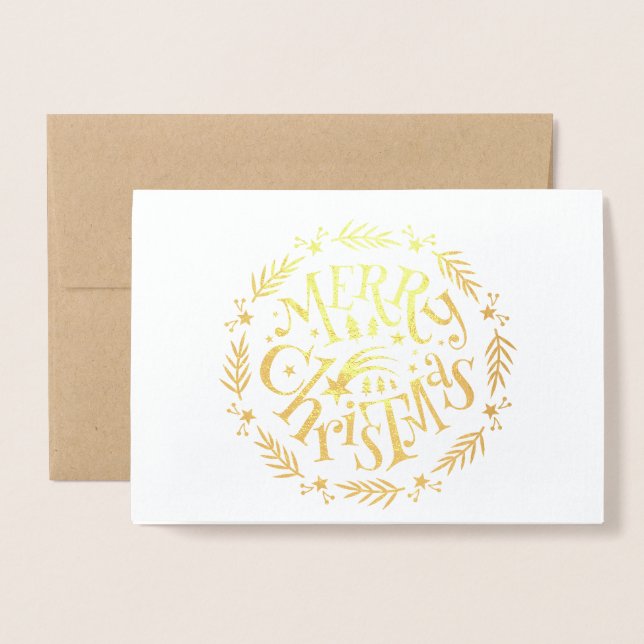 Bild för den heliga julfamiljen folierat kort (Framsida med kuvert)