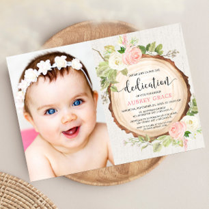 Bild för den roliga rosa-vita blommigten-flickans inbjudningar