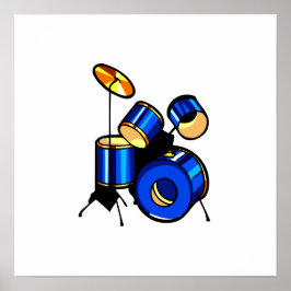 Bild för Drumset Graphic Blue-versionssvällning Poster
