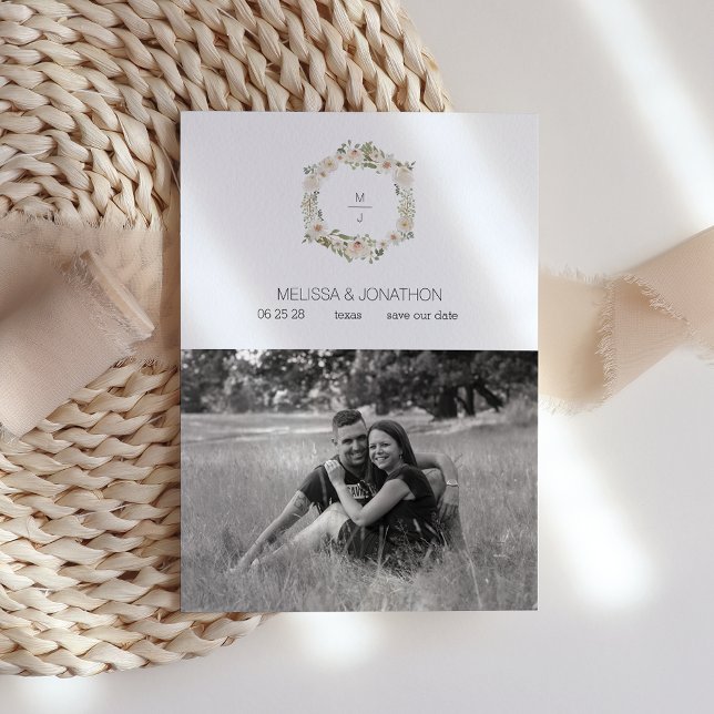 Bild för Elegant i vit Bröllop-Blommigt Spara datu Spara Datumet (Skapare uppladdad)