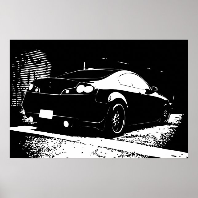 Bild för G35 Bakre vy av parkeringsstruktur Poster (Framsidan)