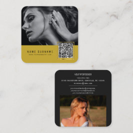 Bild för gultens skannerbara streckkod QR-kod Fyrkantigt Visitkort