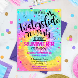 Bild för inbjudan till Waterglide Party Tie Dye Va