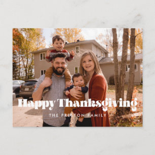 Bild för Klassiskt Happy thanksgiving-familj Vykort