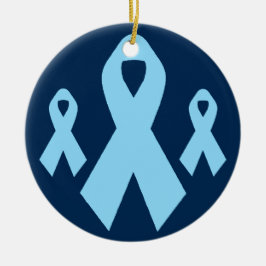Bild för ljusblå medvetenhet julgransprydnad keramik