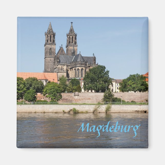 Bild för Magdeburg Elbe-vy Magnet (Framsidan)