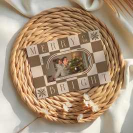 Bild för Merry & Bright Retro Checker-julfest Julkort