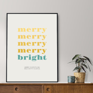 Bild för merry och Bright Minimalist Teal Helgdag Poster