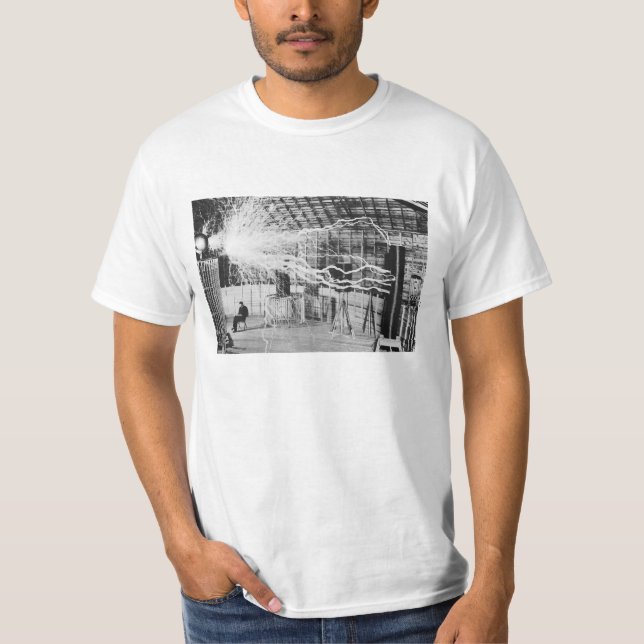 Bild för Nikola Tesla laboratoriumelektricitet T-shirt (Framsida)