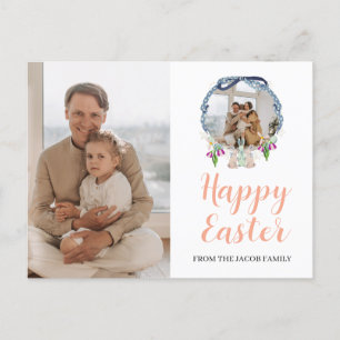 Bild för Påsk-familjen med minimal elegant Blommig Helg Vykort