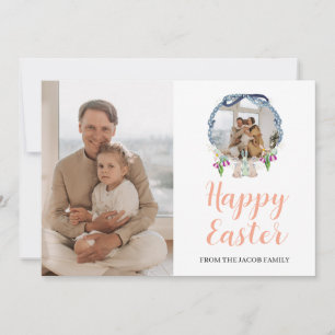 Bild för Påsk-familjen med minimal elegant Blommig Julkort