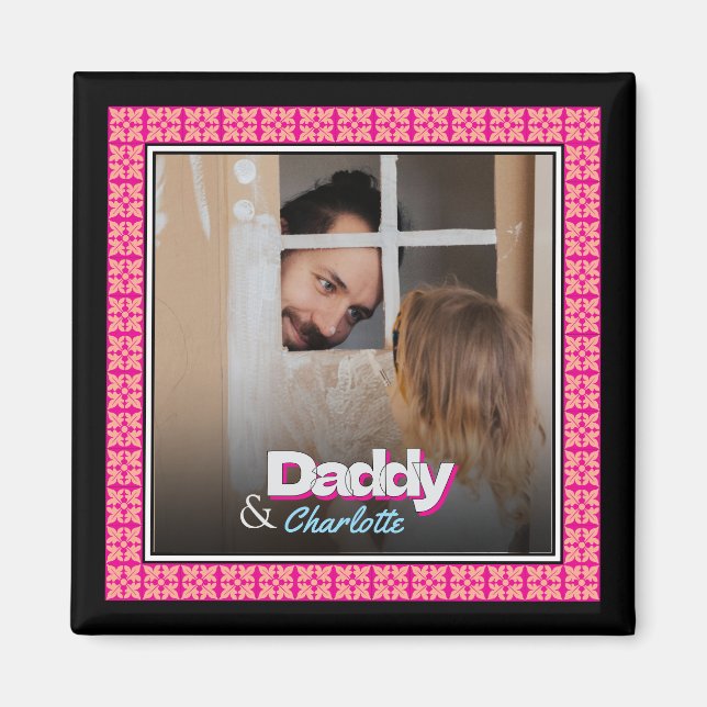 Bild för personlig-familjen - Pappa-dotterbild Magnet (Framsidan)