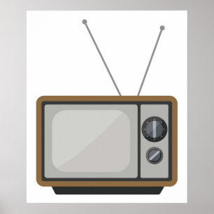 Bild för Retro Television Set Illustration TV-graf Poster
