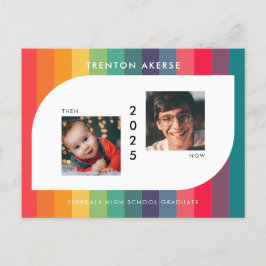 Bild för Retrofärgfull geometrisk form Studenten Vykort