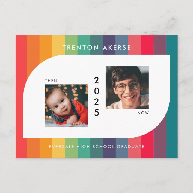 Bild för Retrofärgfull geometrisk form Studenten Vykort (Framsida)