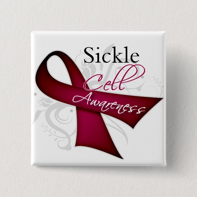 Bild för sickle Cell Awareness Ribbon Knapp (Framsida)