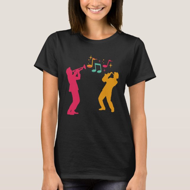 Bild för trumpet och saxophone-spelare t shirt (Framsida)