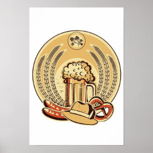 Bild för Vintage av öletikett för Oktoberfest Poster