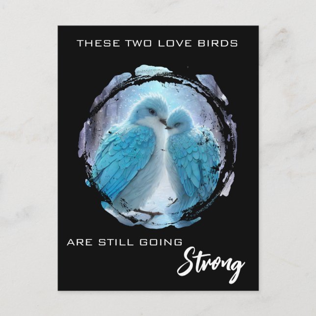 *~* Bild  FOTO  Kärleksfåglar AP54 årsjubileum Vykort (Framsida)