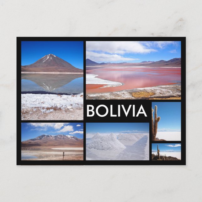 Bild från Bolivia många kollapsar svart text vykor Vykort (Framsida)