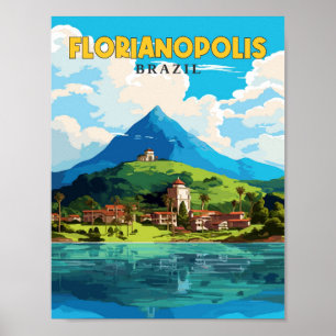Bild från Florianopolis i Brasilien vintage resor Poster