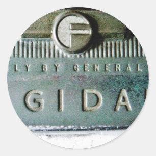 Bild från gamla frigidaire runt klistermärke