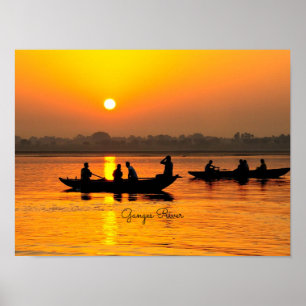 Bild från Ganges River, bildlandskap Poster