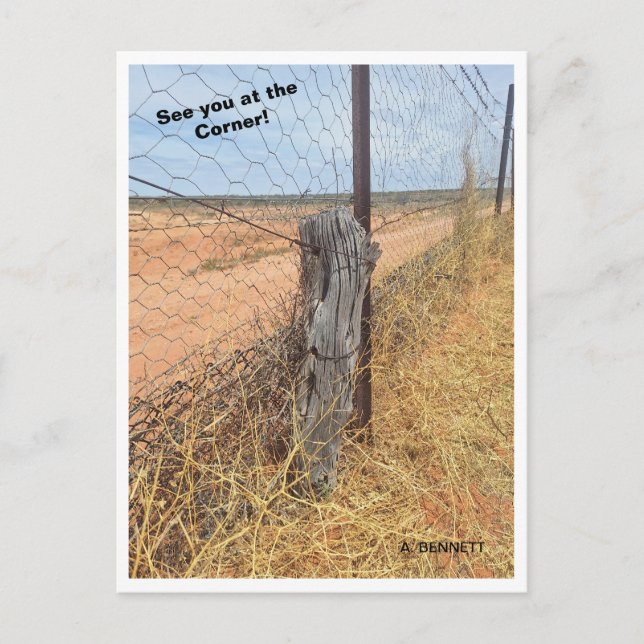 Bild från hörnet, där 3 stater möts. vykort (Framsida)