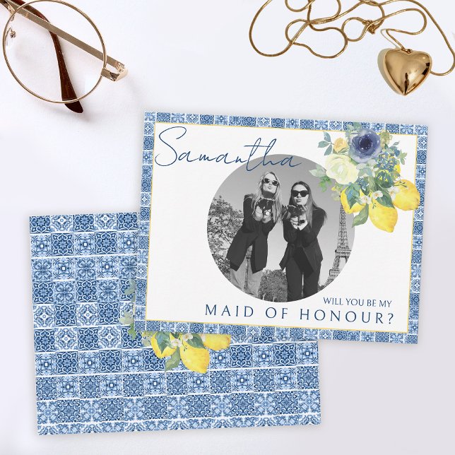 Bild från italienska Medelhavet Lemon Maid of hono Tack Kort (Skapare uppladdad)