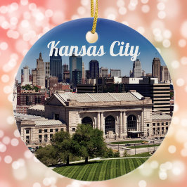 Bild från Kansas City Missouri i centrala staden Julgransprydnad Keramik