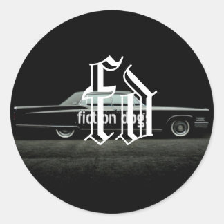 Bild hundar-dekal runt klistermärke