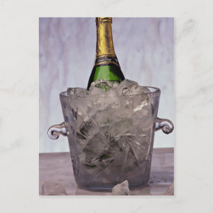 Bild i champagne i glastracket vykort